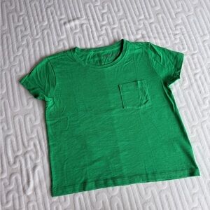 💚 JCrew Crew Cuts Green Kids’ T-Shirt w/ Pocket Size SM (6-7)